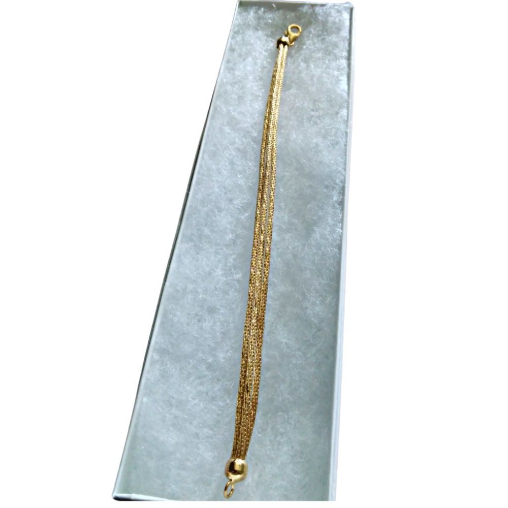 925 yellow gold-toned sterling silver three-chain bracelet